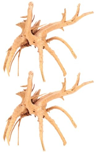 SUPVOX 2 Pcs Rhododendron Root Driftwood Aquarium Ornament, Natural Tree Root Decor for Fish Tank, Small 25-30cm Driftwood Crafts Suitable for Aquatic Habitat Decoration