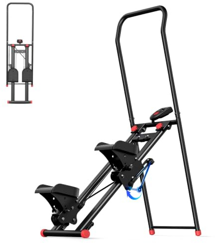 MERACH 2026 Ny stepper för hemmagym övning, vertikal klippmaskin för helkroppsträning, kompakt vikbar cardio övning klättring med utökad grenbredd, justerbara styre och pedaler