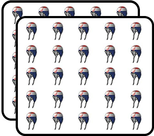 Croatia Flag Water Polo Cap Decorative Scrapbooking Sticker Waterproof Vinyl Stickers for Water Bottle, Laptop & Phone Case – 50 Pack