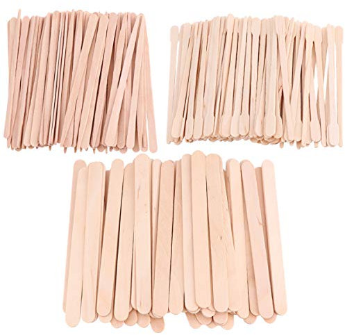 Lurrose 600 Stücke Holzstäbchen Einweg Holzspatel zum Auftragen von Wachs und Zuckerpaste Spatel Holzstiele Bastelspatel Wachsspatel Holz Sticks für Haarentfernung