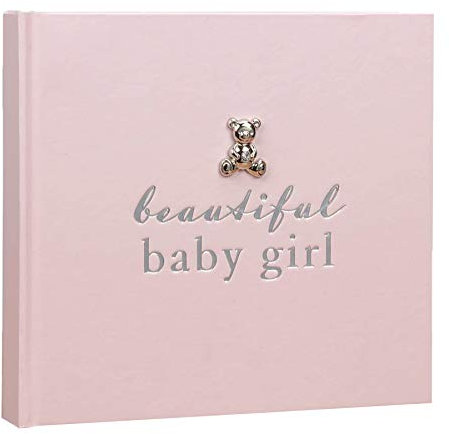 Widdop New Baby 50 6'x4' Photo Album with Silver Teddy Attachment - Beautiful Baby Girl