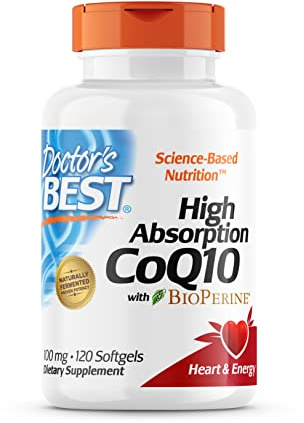 Doctor's Best, High Absorption CoQ10 with BioPerine, 100 mg, 120 Soft Capsules, Vegetable, Coenzyme Q10, Gluten Free, Non-GMO