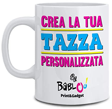 Babloo Tazza Mug Personalizzata con Foto, Logo, Grafica o Testo Personalizzabile Idea Regalo Simpatica ed Originale per ogni Occasione, 350ml
