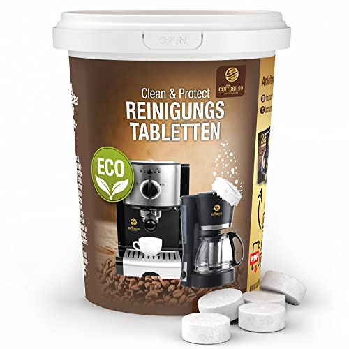 250 rengöringstabletter för helautomatiska kaffemaskiner från Jura, Siemens, EQ Series, Delonghi, Krups, Bosch, Miele, Melitta, WMF – Coffeeano rengöringstabletter för kaffemaskiner av alla typer och