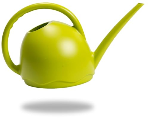 Plastia Gießkanne Klein für Zimmerpflanzen, 1,8 L, Grün | Blumengießkanne aus Kunststoff für Drinnen, Giesskanne Medusa mit langem Ausgießer