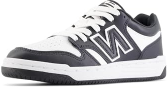 New Balance Kids 480 V1 Lace-up Sneaker, Black/White, 6 M Big Kid (8-12 Years)