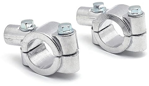 AUTOZOCO Abrazadera montaje espejo retrovisor para moto, Soporte retrovisor, Adaptador para Espejo retrovisor de Manillar 22-25 mm, Soporte Adaptador Abrazadera moto, rosca montaje 8 mm, 2 unidades