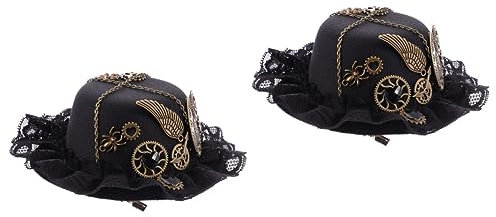 Beavorty 2stücke Steampunk Performance Haarspange Mit Retro Hut Stilvolles Accessoire Für Herren Für Cosplay Und Partys Leicht Und Langlebig Perfektes Outfit-zubehör