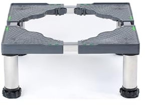 Kühlschrank Verstellbare Waschmaschine Sockel Waschmaschine Untergestell Sockel aus Edelstahl,feuchtigkeitsbeständig höhenverstellbar,Länge/Breite 45 – 70 cm,Verbindungsrahmen (FüßeHöhen 15cm)