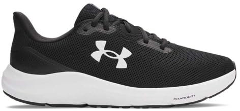 Under Armour UA Charged Pursuit 4, löparskor för män, Svart/vit, 45.5 EU