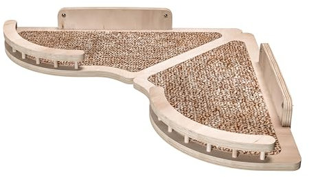 RshPets® Eck Katzenbett - Wand montiertes Katzenmöbel - Kletterwand Set - Hängematte für Katzen - Katzen Wandelemente - Katzentreppe Wand (Helle Farbe)