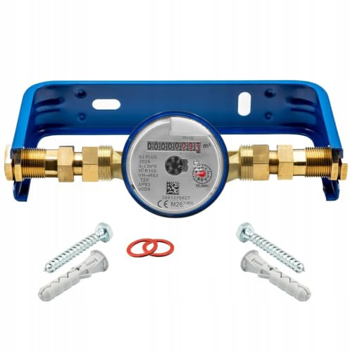 KNM Trade Kaltwasserzähler-Set DN20 3/4 Zoll Stahl Blau | Einsatz: Haus/Keller, einstrahl, 1 Zoll, Wasserverbrauchskontrolle, Zähler