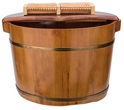 GSKDBCC Fußbad aus Holz, Fußwanne zum Einweichen der Füße, Holzeimer für die Pediküre, Fußbad, Spa-Wanne, Fußbad, Eimer, Fußbecken für Erwachsene (Größe: B), Geschenk (A) Chaser of Light