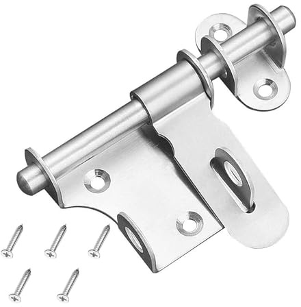 Zythrem Gartentor Schloss Türriegel Türfeststeller Edelstahl Riegelschloss mit Vorhängeschloss Verriegelung Schieberiegel Schloss für Badezimmer Schuppen Schlafzimmer Schnappriegel (4 inch)