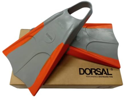 DORSAL Bodyboard Schwimmende Schwimmflossen für Herren, Größe XXS, Grau / Orange, Größe 36-4