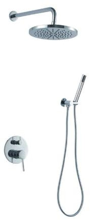 Conjunto de Ducha Empotrada H33BM34C de Latão, Monomando de 2 Vías con Cabezal de 25 cm y Ducha de Mano