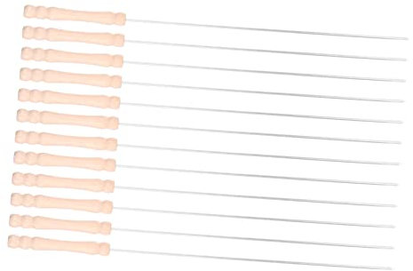 UPKOCH 12pezzi Spiedini Per Barbecue in Bastoncini Lunghi Per Barbecue e Forchette Per Hot Dog Utensili Per Per e Grigliate