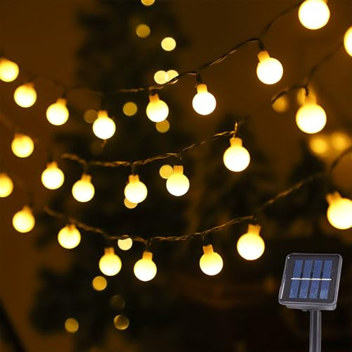 Solar Lichterkette Außen,6,5M 30 LED Lichterkette Kugeln Wasserdicht,Led Lichterketten Globe Außen,8 Modi Globe Solarlichterkette für Kinderzimmer,Gartenbeleuchtung,Partybeleuchtung,Terassen Balkon