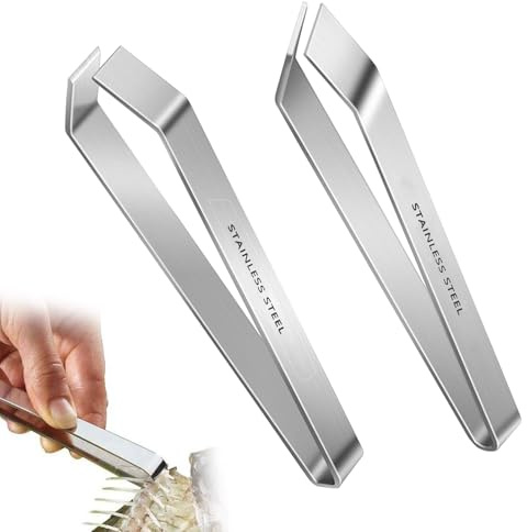 2 Stück 11.5cm Grätenzange für Fisch Fischgrätenpinzette Fischgrätenzange für Gräten,Fischgrätenpinzette,Grätenpinzette, Pinzette Edelstahl für Fisch Huhn Ente Schwein Haar