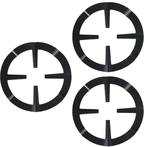 CIYODO Lot de 3 Supports en Acier Inoxydable pour Cafetière à Gaz et Cafetière Italienne Grille de Plaque de Cuisson à Gaz Noire Accessoire la Cuisine Antidérapant