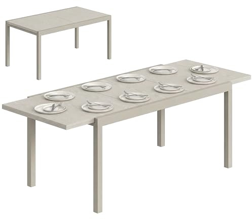 Outsunny Tavolo da Giardino Allungabile, per 8-10 Persone, Grigio Argento