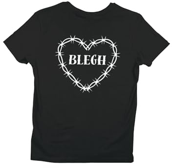 BLEGH Barbed Wire Heart T-Shirt - ALT Emo Goth - Unisex, 100% Cotton, Sizes S to 5XL