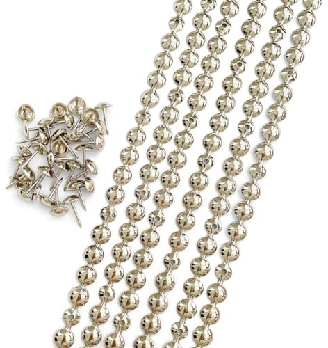 Let's Decorate Dekorative Nagelstreifen, 10 m, Durchmesser 9,5 mm, vernickelt, für Polsterung, Sofa, Reißzwecken (A: 9,5 mm Nickel)