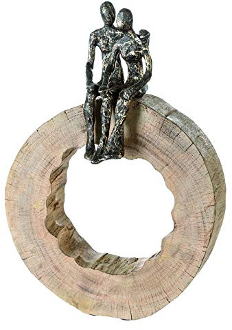 Casablanca – Escultura – Figura Decorativa – Together – Madera de Mango/Aluminio – Altura 39 cm