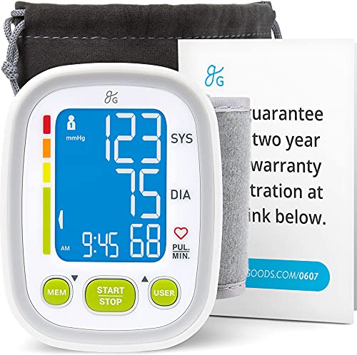 Greater Goods Wrist Blood Pressure Monitor - Backlit Digital BPM for Home or On-The-Go, Premium Cuff | Designed in St. Louis