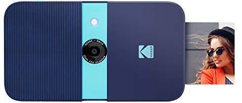 KODAK Smile Cámara digital de impresión instantánea, Cámara de 10MP que abre al deslizarse c/impresora 2x3 ZINK, Pantalla, Enfoque fijo, Flash automático y edición de fotos, Azul
