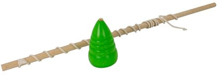 GICO Peitschenkreisel aus Holz in diversen Farben, Peitsche mit Schnur und Kreisel - Qualität Made in EU – 6445 (Grün)