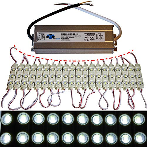 10x-100x LED Module +- Netzteil - kaltweiß 12`000K - 12V - 3X 5730 SMD Werbung (50x mit Netzteil)