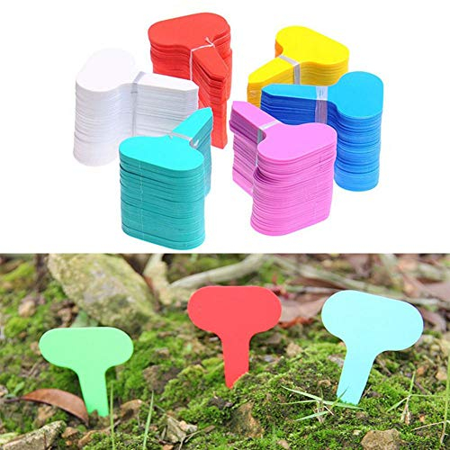 LUMoony MoonyLI T-Form Kunststoff Etiketten Plastik Pflanzenstecker Stecketiketten Wasserdicht Mini Beschriften Pflanzschilder Pflanzenetiketten Gartenzubehör 600 Stück Multicolor