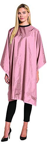 Betty Dain Reversi Reversible Coloring/Styling Cape, Two-Sided Cape, Black Side Has Chemical Proof Finish for Processing, Snap Closure at Neck, 50 x 60 Inches, Rose