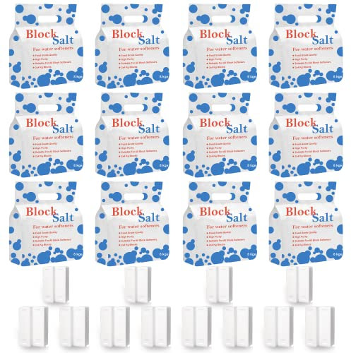 HSD Water Softener Salt Block 100% Genuine Food Grade Pure Salt Block Salt Softeners Compatible to All Water Softener Machine Soft Water Salt Blocks Each Pack Contains 2 Salt Block (12 Pack 24 Block)