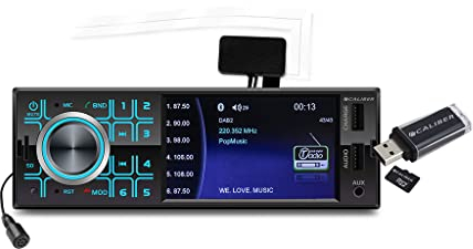 Caliber Autoradio - Auto Radio mit Bluetooth - Aux In - DAB - DAB Plus - FM - SD - USB - 4 Zoll Anzeige - Rückfahrkamera Eingang - 4X 55 Watt - Schwarz - 1 Din