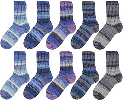 SUPERGARNE Sockenwolle Aktiv 4-fädig – 1000 g (10x100g), Strapazierfähig, Maschinenwaschbar, Made in Italy, Ideal für Socken und Strickprojekt (Jeans)