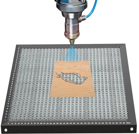 Ikodm Honeycomb Wabentisch für Laser Graviermaschine, 400x400x22mm Waben Laser Arbeitsplatte, Tischschutz mit Aluminiumplatte,für Laserschneider und laser gravierer