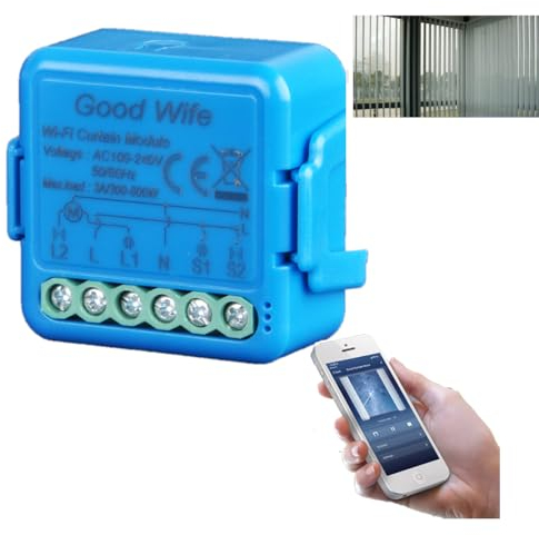 Interruttore Tapparelle WiFi, Modulo Comando per Tapparelle Elettriche, Controllo Vocale con Alexa e Google Home, Controllo App Smart Life, Timer Switch per Persiane e Tende, 300W (1)