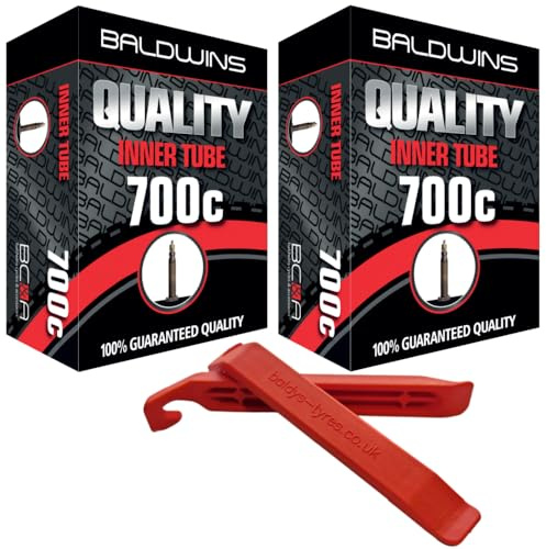 Baldwins Bike Inner Tube 700 x 35c to 45c Presta Valve & BALDY'S TYRE LEVER (Pack of 2)