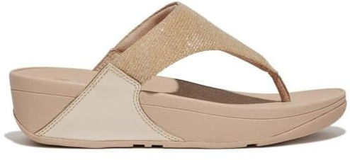 Fitflop dam Lulu Shimmerlux Toe-post sandaler sandal, Latte beige, 38 EU