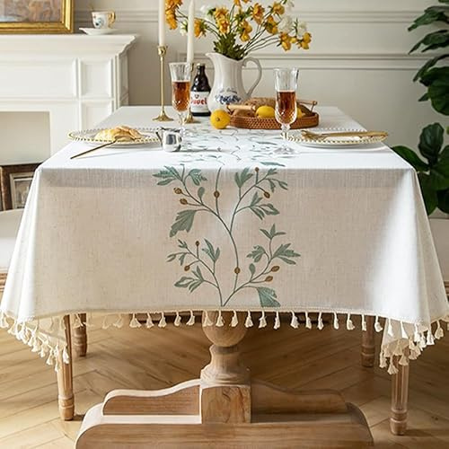 Pahajim Tovaglia Quadrata Copritavolo Moderno Elegante Tovaglia Cotone Lino Tovaglie Antimacchia Design a Nappe per la decorazione del tavolo(140x140cm)