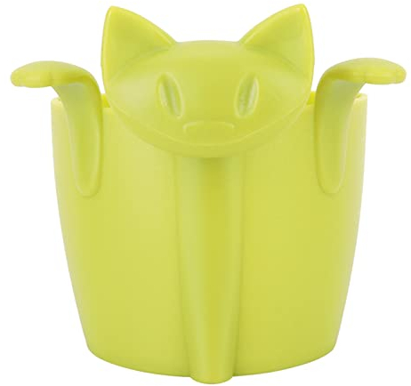 QANYEGN Teeblattsieb, Katzenförmiger Silikonfilter, Süßes Katzen-Teesieb, Teeservice-Zubehör Für Zuhause, Büro(Grün)