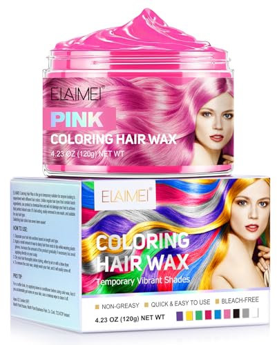 Hair Colour Wax,(Pink) Unisex Men and Women Temporary Blue Hair Dye,Washable Non Permanent Coloured Hair Spray,Hair dye Suitable for Parties, Role Playing,Christmas,Halloween and Masquerade-120g