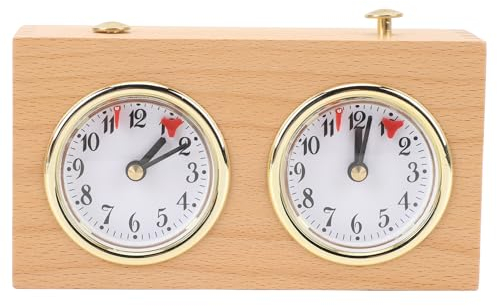 Schachuhr, Digitaler Schach-Timer, Multifunktionale Tragbare Analoguhr, Vintage-Holz-Schach-Timer ohne Batterie für Dekompression, Wettbewerb