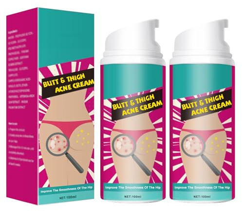 2PC Crema De Acné De Cadera, Crema de limpieza para el acné para glúteos y muslos, Butt Acne Cream Crema Para Eliminar El Acné En Los Glúteos, Restaura La Piel Suave Y Tersa, (03)
