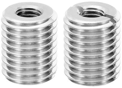 PATIKIL Gewinde Adapter Hülse Reduziere Mutter, 2 Stück M20xM10x25mm Männliche zu Weibliche Gewindeadapter Edelstahl Reduziermutter Gewindehülse Einschraubmutter Gewindeeinsatz, Silberton