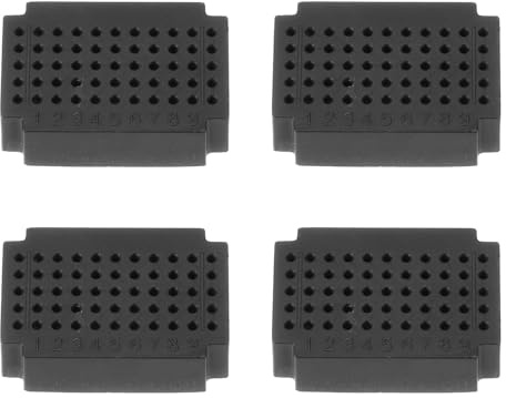 PATIKIL 4pcs Mini Breadboard, Solderless Breadboard Small Breadboard 55 Tie Points Prototype PCB Bread Board Electronics Kit Plates, ZY-55, Black