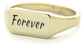 Individuelle Gravur Siegelring - 14k Gold Rechteck Ring - Personalisierte Ring - Delicate Ring - Beste Freunde Ring