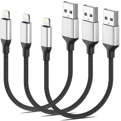 20CM iPhone Ladekabel Kurz, 3 Pack USB auf Lightning Kabel - Schwarz | MFi Zertifiziert iPhone Lade Kabel Schnellladekabel und Datenkabel für iPhone 14 13 12 11 Pro Max X XS XR 8 7 6 Plus SE